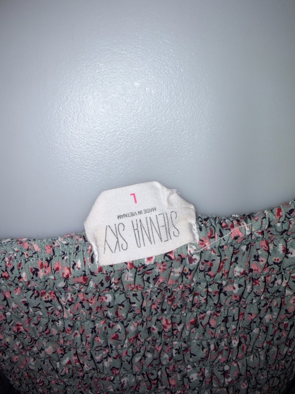 Sienna Sky Pink & Gray Floral Tie-Front Square-Neck Long Sleeve Top - Picture 4 of 4